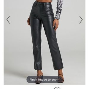 Black high waisted leather straight pants from Showpo size 2(XS)